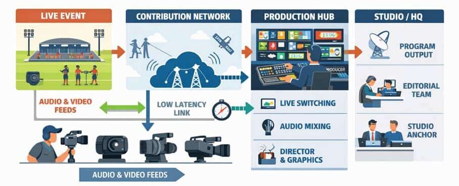 Hardware-Level Latency. Remote production workflow